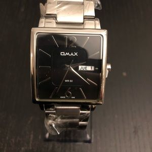 Omax Men Watch Stainless Quartz Vintage Silver Color Brand New For Men’s